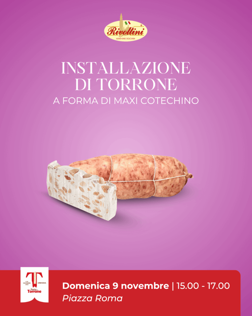 Evento della Festa del Torrone 2025 - Installazione di torrone a forma di cotechino